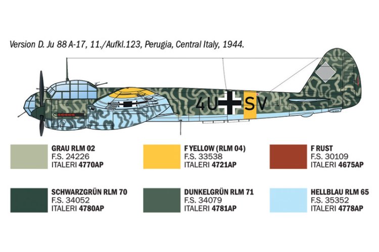 1:72 Italeri 1489 Junkers Ju 88 A-4/17 WWII - German Torpedo Bomber - Ita1489 8 - ITA1489