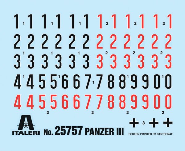 1:56 Italeri 25757 Pz. Kpfw. III Ausf. J/L/M/N - WWII - Tank with 4 Build Options - Ita25757 3 - ITA25757