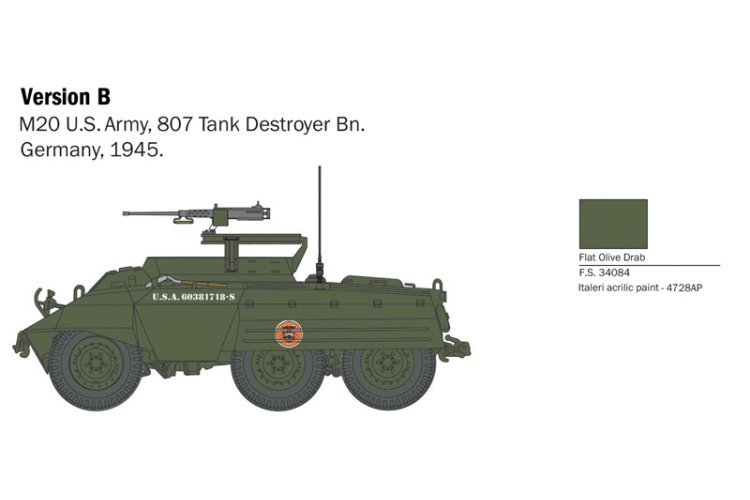 1:56 Italeri 25759 M8/M20 Militair Voertuig - WWII - Ita25759 5 - ITA25759