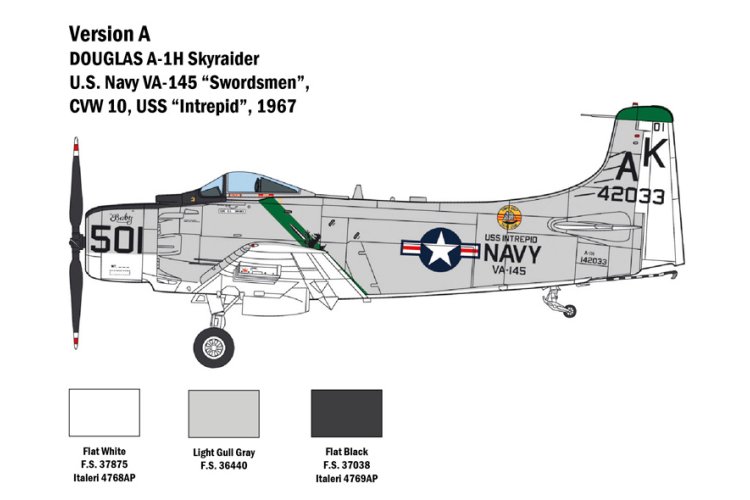 1:48 Italeri 2788 A-1H SKYRAIDER Plane - Ita2788 2 - ITA2788