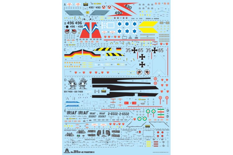 1:48 Italeri 2818 RF-4E Phantom II Plane - Ita2818decals - ITA2818