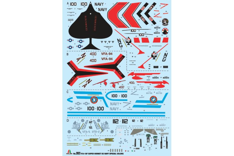 1:48 Italeri 2823 F/A-18F Super Hornet U.S. Navy Special Colors - Ita2823decals - ITA2823