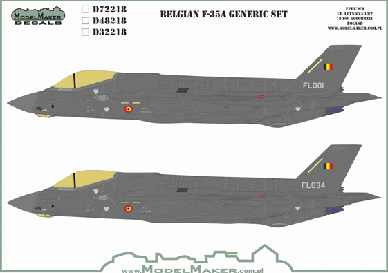 1:48 Italeri 2836 F-35A Lightning II - Beast Mode met Belgische Decals - Amerikaanse Straaljager - Ita2836be 30 - ITA2836BE