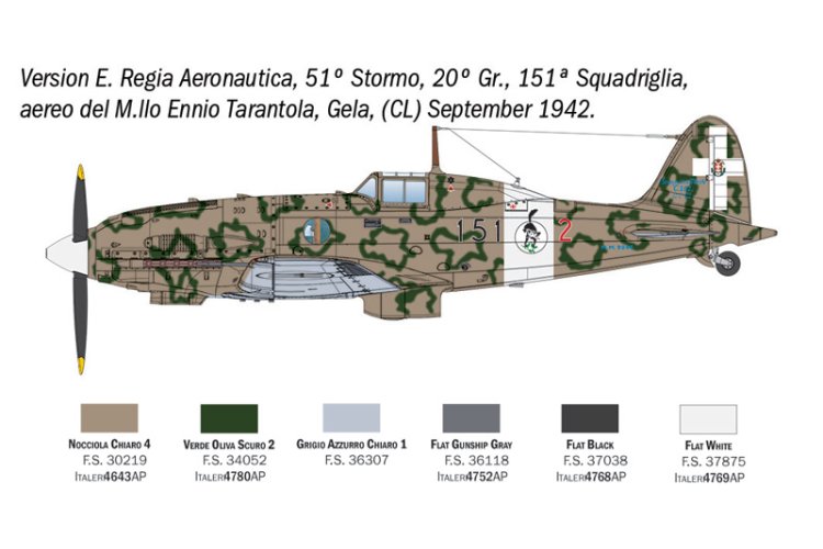 1:48 Italeri 2840 Macchi MC.202 Folgore WWII - Italiaans Jachtvliegtuig - Ita2840 10 - ITA2840