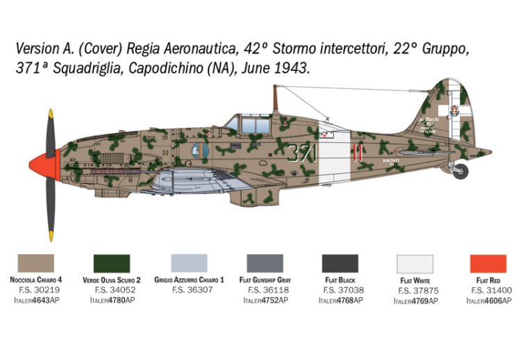 1:48 Italeri 2840 Macchi MC.202 Folgore WWII - Italiaans Jachtvliegtuig - Ita2840 6 - ITA2840