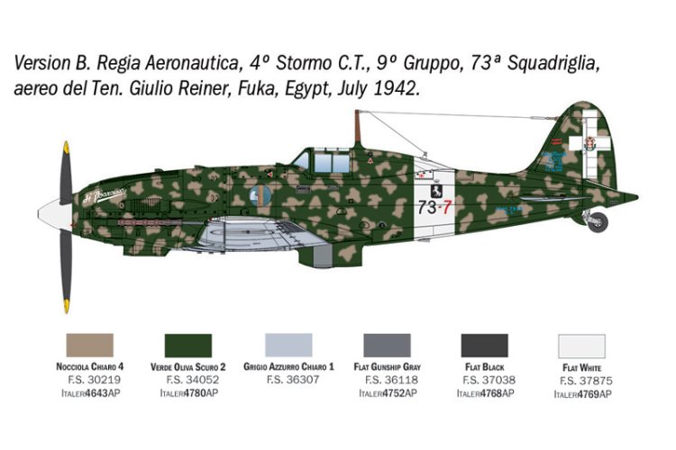 1:48 Italeri 2840 Macchi MC.202 Folgore WWII - Italiaans Jachtvliegtuig - Ita2840 7 - ITA2840