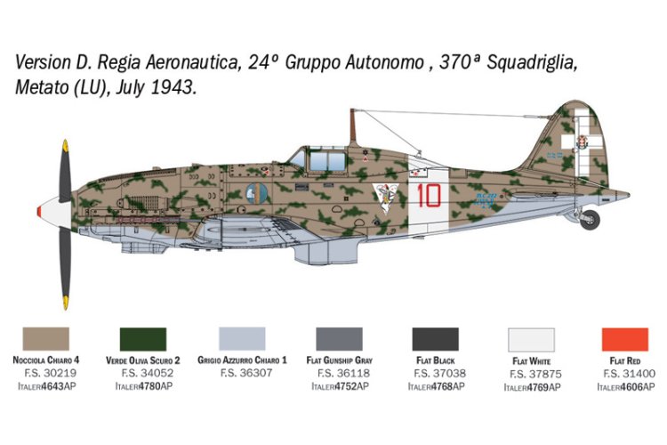 1:48 Italeri 2840 Macchi MC.202 Folgore WWII - Italiaans Jachtvliegtuig - Ita2840 9 - ITA2840