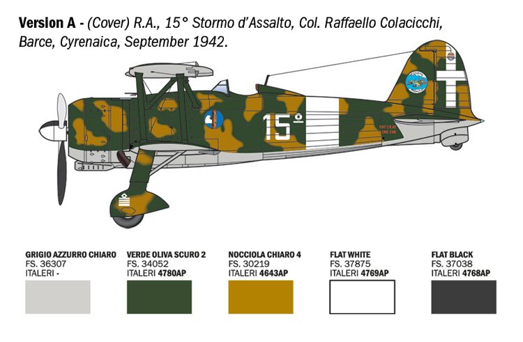 1:48 Italeri 2842 FIAT CR.42 Falco Assault/Night Fighter - Propellervliegtuig - Ita2842 4 - ITA2842