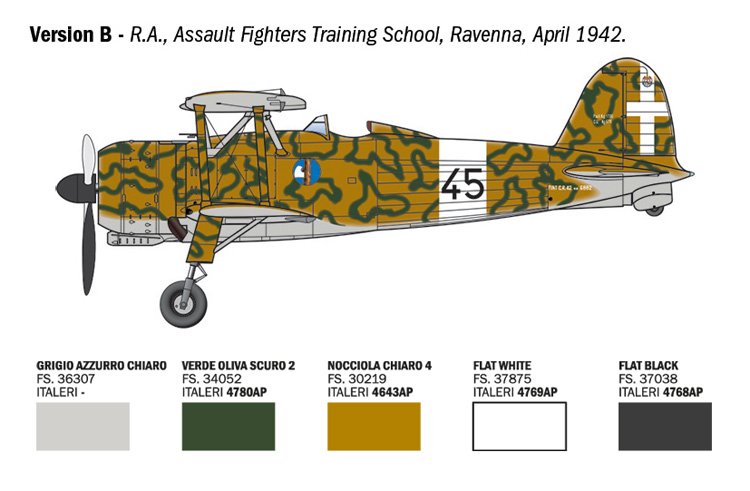 1:48 Italeri 2842 FIAT CR.42 Falco Assault/Night Fighter - Propellervliegtuig - Ita2842 5 - ITA2842