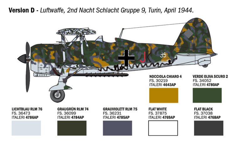1:48 Italeri 2842 FIAT CR.42 Falco Assault/Night Fighter - Propellervliegtuig - Ita2842 7 - ITA2842