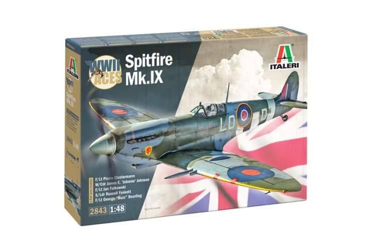 1:48 Italeri 2843 Supermarine Spitfie Mk.IX - WWII Aces - Brits Propellervliegtuig - Ita2843 1 - ITA2843