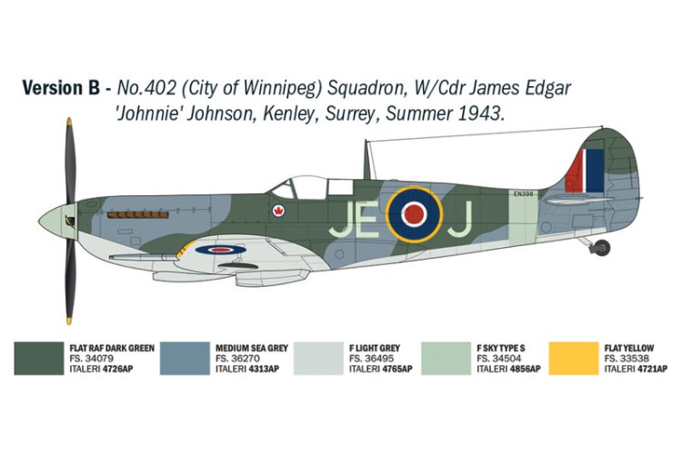 1:48 Italeri 2843 Supermarine Spitfie Mk.IX - WWII Aces - Brits Propellervliegtuig - Ita2843 4 - ITA2843