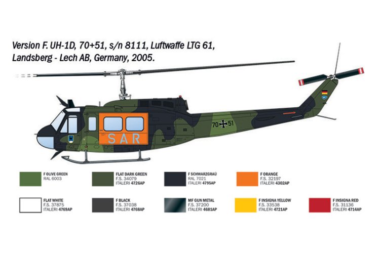 1:48 Italeri 2845 Agusta-Bell AB-205 / UH-1D SAR &ndash; Italian Rescue Helicopter - Ita2845 9 - ITA2845