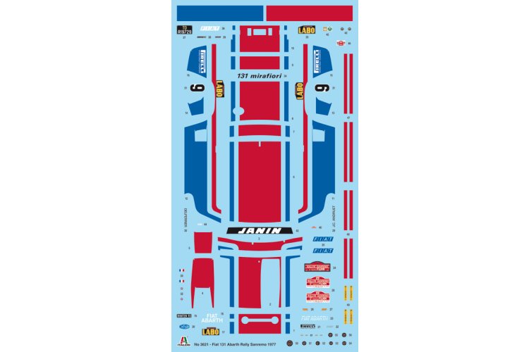 1:24 Italeri 3621 Fiat 131 Abarth Car - 1977 Sanremo Rally Winner - Ita3621 2 - ITA3621