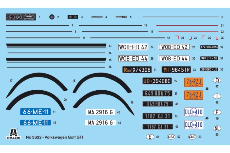 1:24 Italeri 3622 Volkswagen Golf GTI First Series 1976/78 Car - Ita3622 2 1 - ITA3622