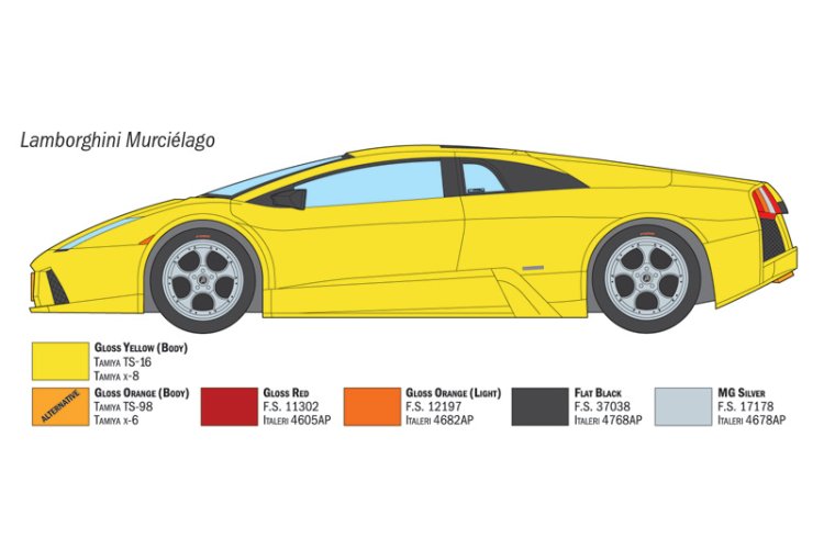 1:24 Italeri 3672 Lamborghini Murci&eacute;lago - Italiaanse Supercar - Sportauto - Ita3672 4 - ITA3672