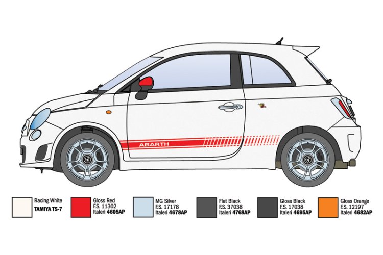 1:24 Italeri 3674 Fiat 500 Abarth 500 &ndash; Italian Car - Ita3674 4 - ITA3674