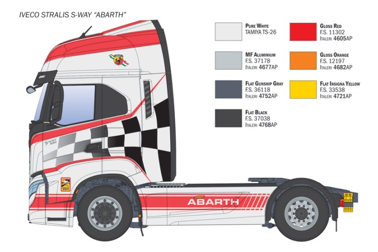 1:24 Italeri 3976 Iveco S-Way Abarth - Italiaanse Vrachtwagen - Ita3976 5 - ITA3976