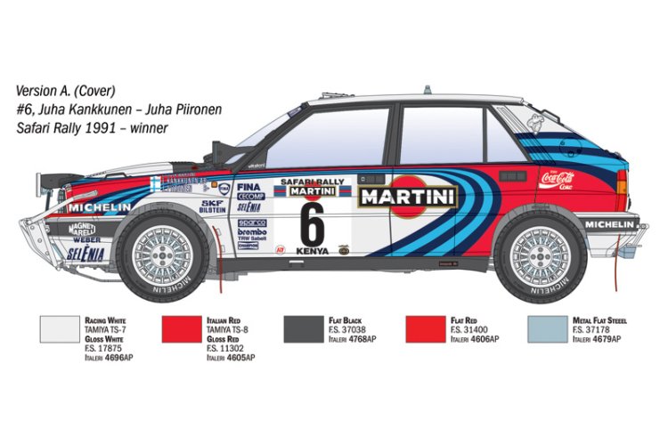1:12 Italeri 4720 Lancia Delta HF Integrale - 16V Safari 1991 Rally Winner - Italiaanse Rallyauto - Ita4720 5 - ITA4720