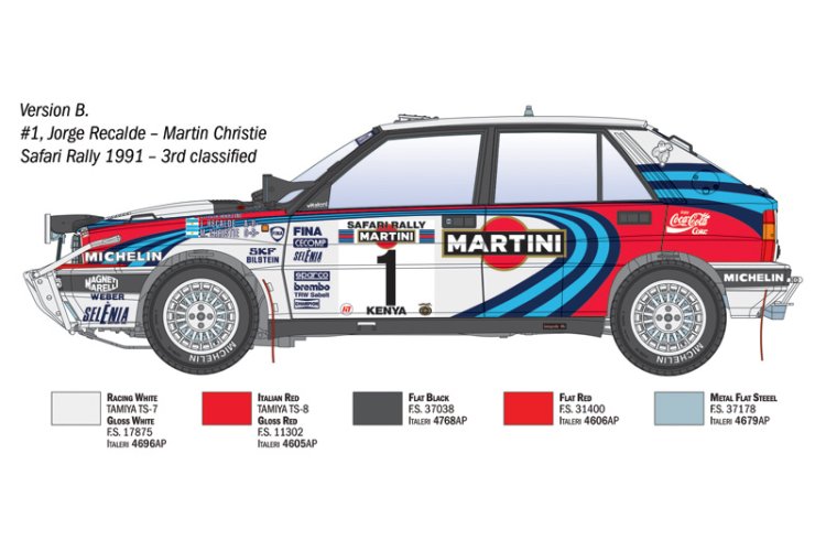 1:12 Italeri 4720 Lancia Delta HF Integrale - 16V Safari 1991 Rally Winner - Italiaanse Rallyauto - Ita4720 6 - ITA4720