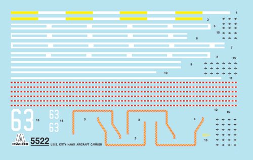 1:720 Italeri 5522 USS Kitty Hawk CV - 63 - Ita5522decals - ITA5522