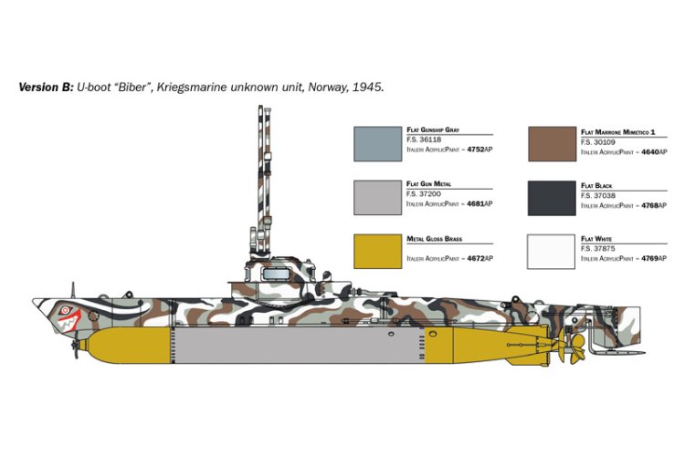1:35 Italeri 5609 U-Boot Biber - Midget submarine Biber-class - Ita5609 5 - ITA5609