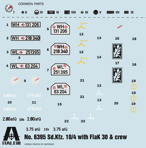 1:35 Italeri 6395 Sd. Kfz. 10/4 with FlaK 30 and Crew - Military Vehicle - Ita6395 3 - ITA6395