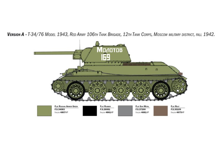 1:35 Italeri 6570 T-34/76 Model 1943 Early Version - Premium Edition - Ita6570 3 - ITA6570