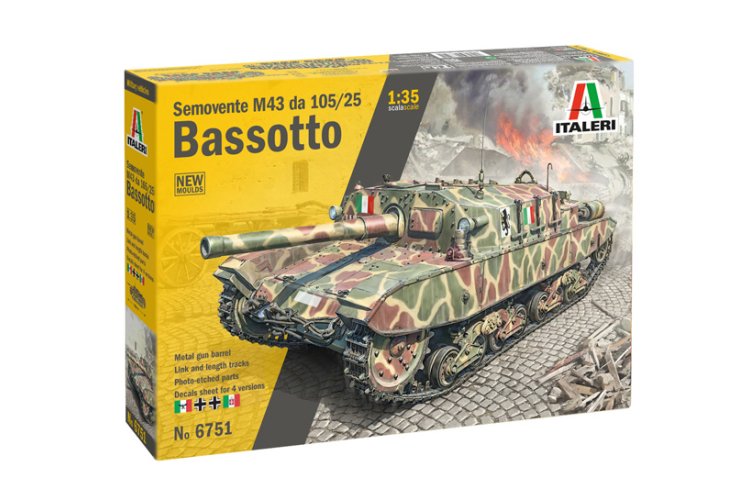 1:35 Italeri 6751 Semovente Ansaldo Fiat M43 da 105/25 "Bassotto" - Tank Destroyer - Ita6751 1 - ITA6751