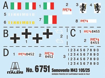 1:35 Italeri 6751 Semovente Ansaldo Fiat M43 da 105/25 "Bassotto" - Tank Destroyer - Ita6751 3 - ITA6751