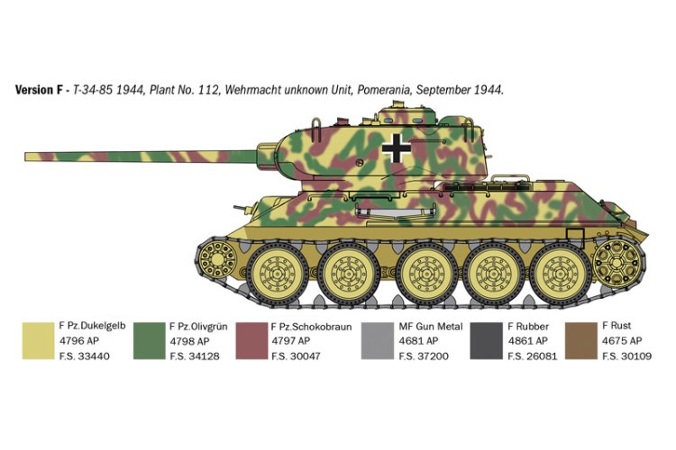 1:35 Italeri 6758 T-34/85 Zavod 112-1944 WWII &ndash; Soviet Tank - Ita6758 9 - ITA6758