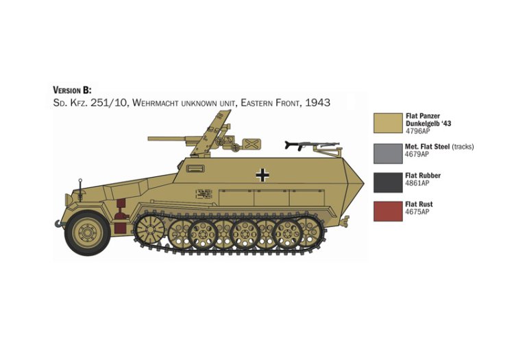 1:72 Italeri 7079 Sd.Kfz. 251/10 Schutzenpanzerwagen 3.7cm PaK - Ita7079 4 - ITA7079