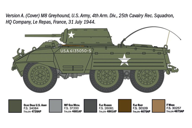 1:72 Italeri 7087 M8 Greyhound / M20 Armored Utility Car WWII &ndash; 2-in-1 &ndash; American Armoured Car - Ita7087 4 - ITA7087