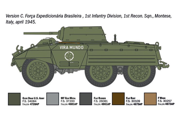 1:72 Italeri 7087 M8 Greyhound / M20 Armored Utility Car WWII &ndash; 2-in-1 &ndash; American Armoured Car - Ita7087 6 - ITA7087