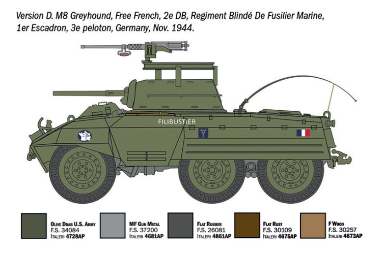 1:72 Italeri 7087 M8 Greyhound / M20 Armored Utility Car WWII &ndash; 2-in-1 &ndash; American Armoured Car - Ita7087 7 - ITA7087