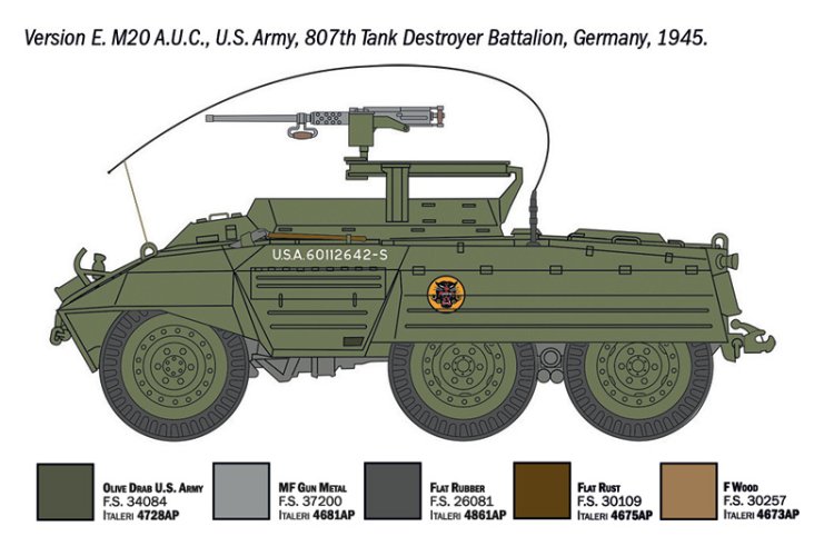 1:72 Italeri 7087 M8 Greyhound / M20 Armored Utility Car WWII &ndash; 2-in-1 &ndash; American Armoured Car - Ita7087 8 - ITA7087
