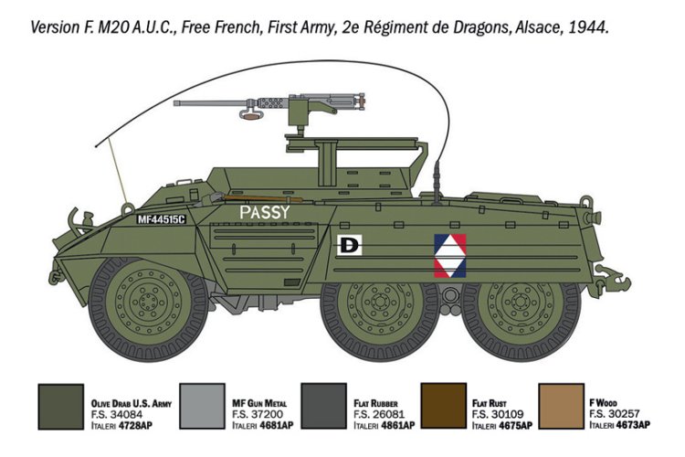 1:72 Italeri 7087 M8 Greyhound / M20 Armored Utility Car WWII &ndash; 2-in-1 &ndash; American Armoured Car - Ita7087 9 - ITA7087