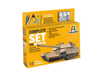 1:72 Italeri 72004 M1 Abrams Tank - Complete Set - Starter Kit - Ita72004 - ITA72004