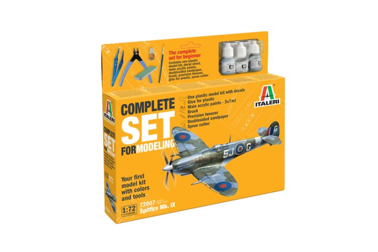 1:72 Italeri 72007 Spitfire Mk. IX UK/USA Aircraft - Complete Set - Starter Kit - Ita72007 1 - ITA72007