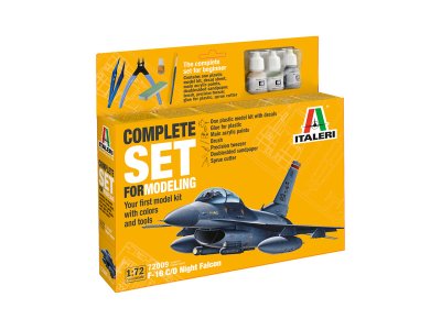 1:72 Italeri 72009 F-16 C/D Night Falcon - Complete Set - Starter Kit - Ita72009 - ITA72009
