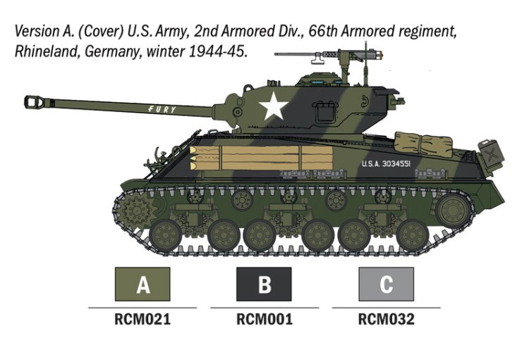 1:56 Italeri 75001 Sherman M4A3E8 Fury WWII - Amerikaanse Tank - Starter Set - Ita75001 4 - ITA75001