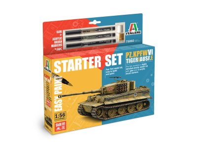 1:56 Italeri 75002 Pz.Kpfw. VI Tiger I Ausf. E WWII - Duitse Zware Tank - Starter Set - Ita75002 1 - ITA75002