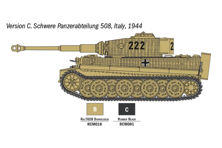 1:56 Italeri 75002 Pz.Kpfw. VI Tiger I Ausf. E WWII - Duitse Zware Tank - Starter Set - Ita75002 5 - ITA75002