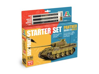 1:56 Italeri 75003 Panther Sd.Kfz.171 Ausf. A WWII - Duitse Middelzware Tank - Starter Set - Ita75003 1 - ITA75003