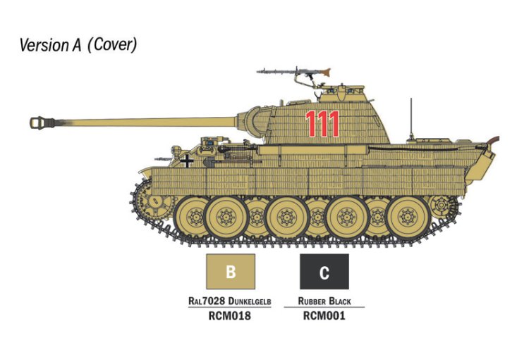1:56 Italeri 75003 Panther Sd.Kfz.171 Ausf. A WWII - Duitse Middelzware Tank - Starter Set - Ita75003 4 - ITA75003
