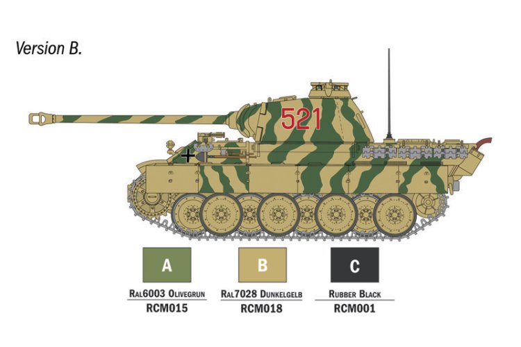 1:56 Italeri 75003 Panther Sd.Kfz.171 Ausf. A WWII - Duitse Middelzware Tank - Starter Set - Ita75003 5 - ITA75003