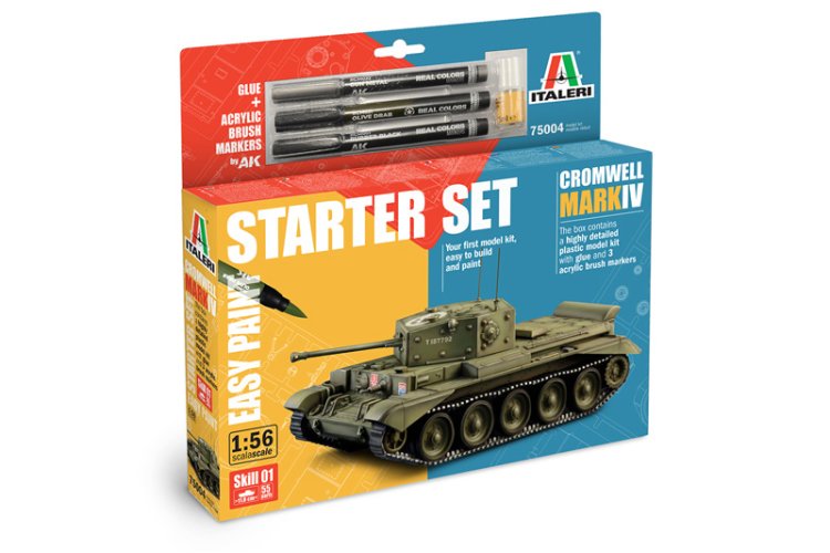 1:56 Italeri 75004 Cromwell Mk. IV WWII &ndash; British Tank &ndash; Starter Set - Ita75004 1 - ITA75004