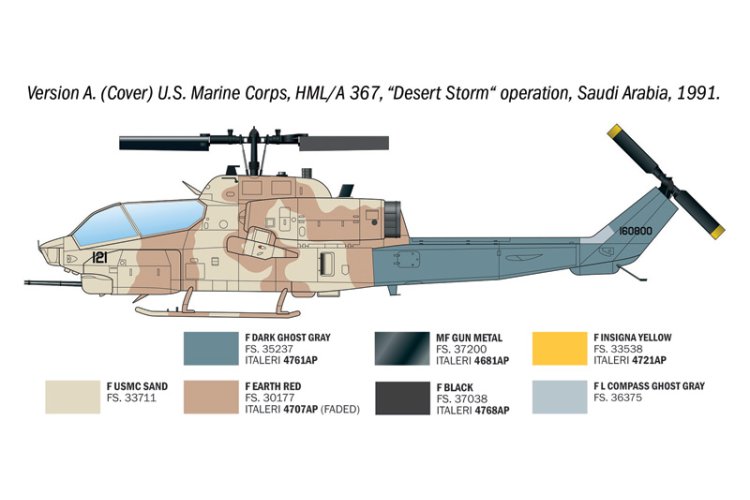 1:72 Italeri 90160 Bell AH-1W Super Cobra - Amerikaanse Gevechtshelikopter - Ita90160 4 - ITA90160