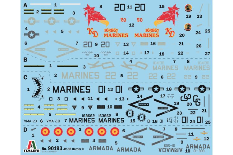 1:72 Italeri 90193 McDonnell Douglas AV-8B Harrier II - Amerikaanse Straaljager - Ita90193 3 - ITA90193