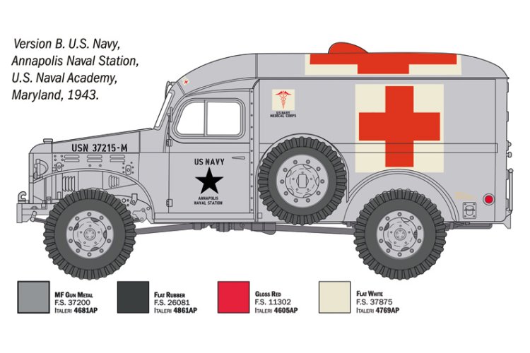 1:35 Italeri 90226 Dodge WC-54 Ambulance WWII - Amerikaanse Militaire Ambulance - Ita90226 5 - ITA90226